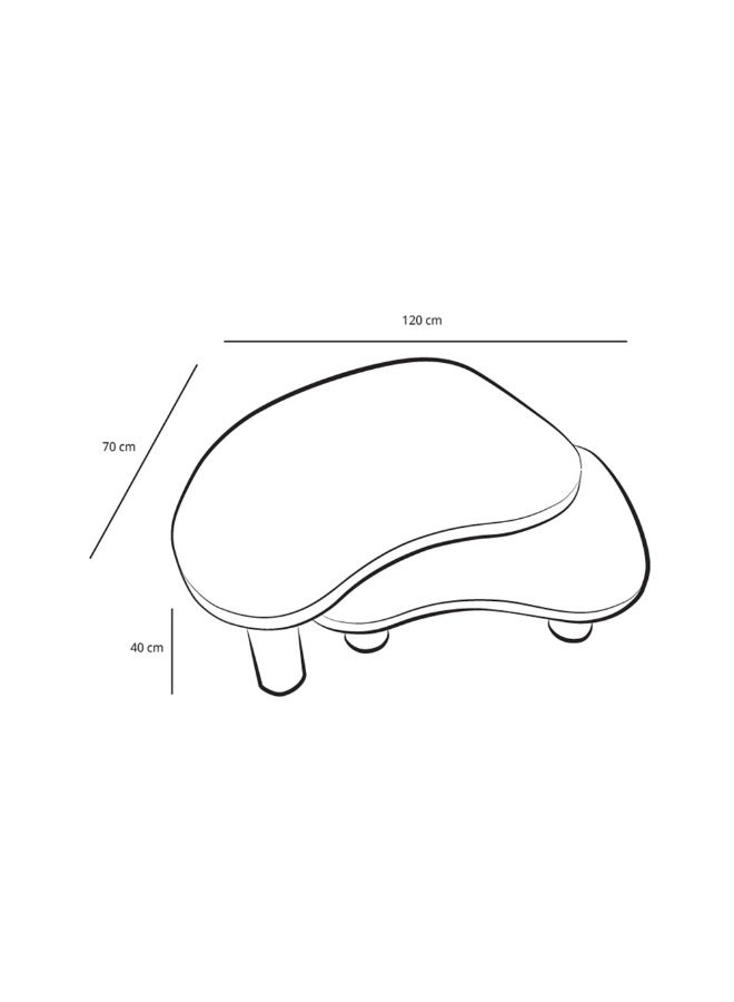 Al Home Treventino Off-White Marble Center Table By Alhome 120x45 cm - Image 2