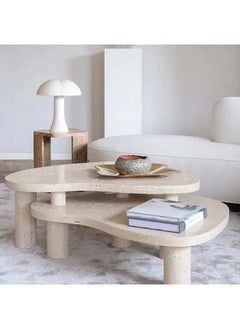 Al Home Treventino Off-White Marble Center Table By Alhome 120x45 cm 