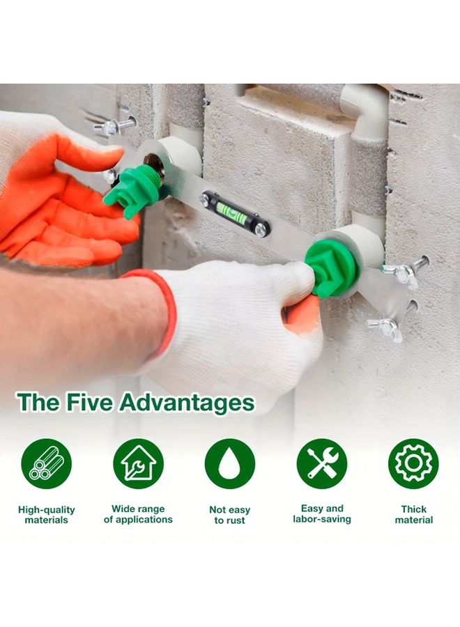 3 قطع مجموعة مفتاح سباكة متعدد الوظائف مع ميزان فقاعي قابل للتعديل رأس دش من الفولاذ المقاوم للصدأ - Image 5