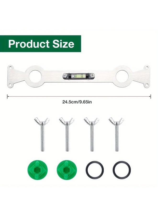 3 قطع مجموعة مفتاح سباكة متعدد الوظائف مع ميزان فقاعي قابل للتعديل رأس دش من الفولاذ المقاوم للصدأ - Image 3