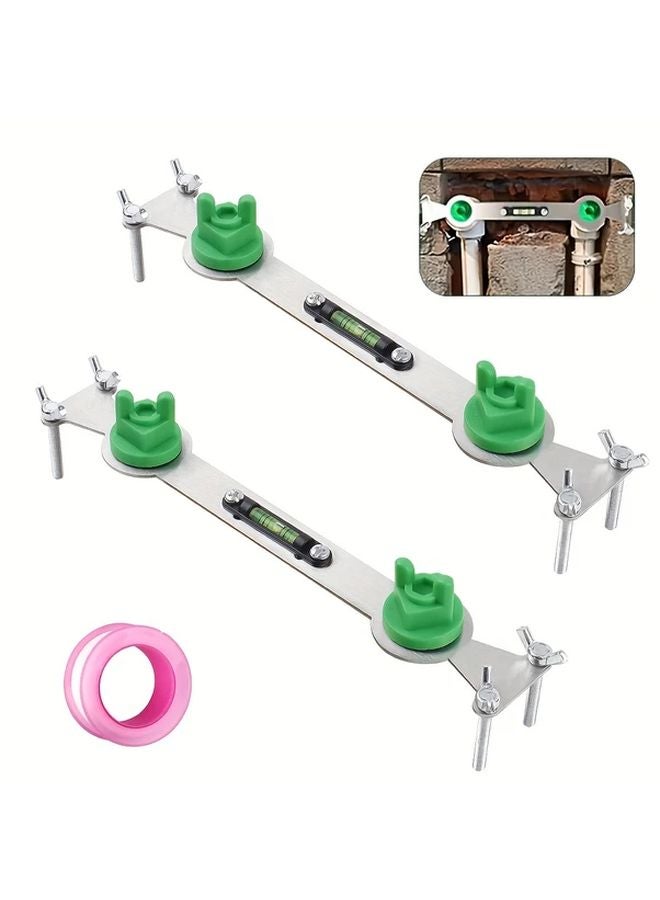 3 قطع مجموعة مفتاح سباكة متعدد الوظائف مع ميزان فقاعي قابل للتعديل رأس دش من الفولاذ المقاوم للصدأ - Image 2