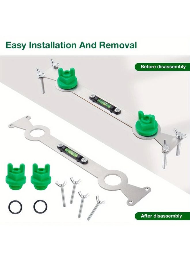 3 قطع مجموعة مفتاح سباكة متعدد الوظائف مع ميزان فقاعي قابل للتعديل رأس دش من الفولاذ المقاوم للصدأ - Image 4