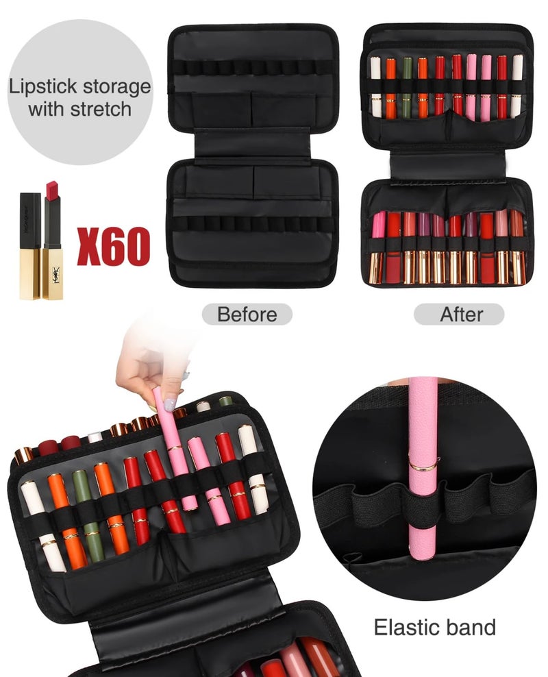 Coslifestore- Lipstick/Cosmetic/Makeup/Case- Compact Spacious kit with Lipstick Slots, Side Pockets and compartments - Image 3