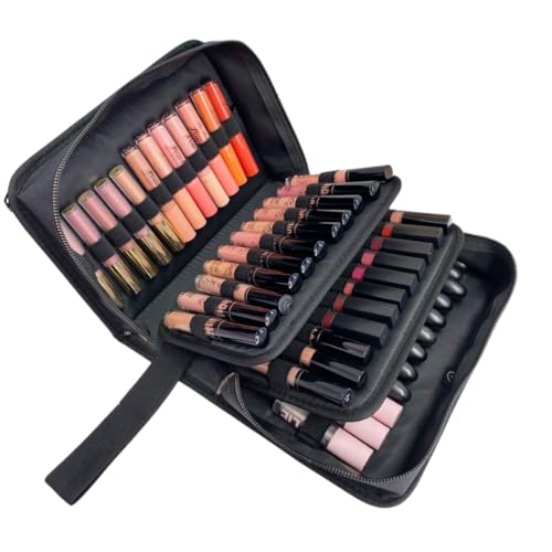 Coslifestore- Lipstick/Cosmetic/Makeup/Case- Compact Spacious kit with Lipstick Slots, Side Pockets and compartments - Image 1