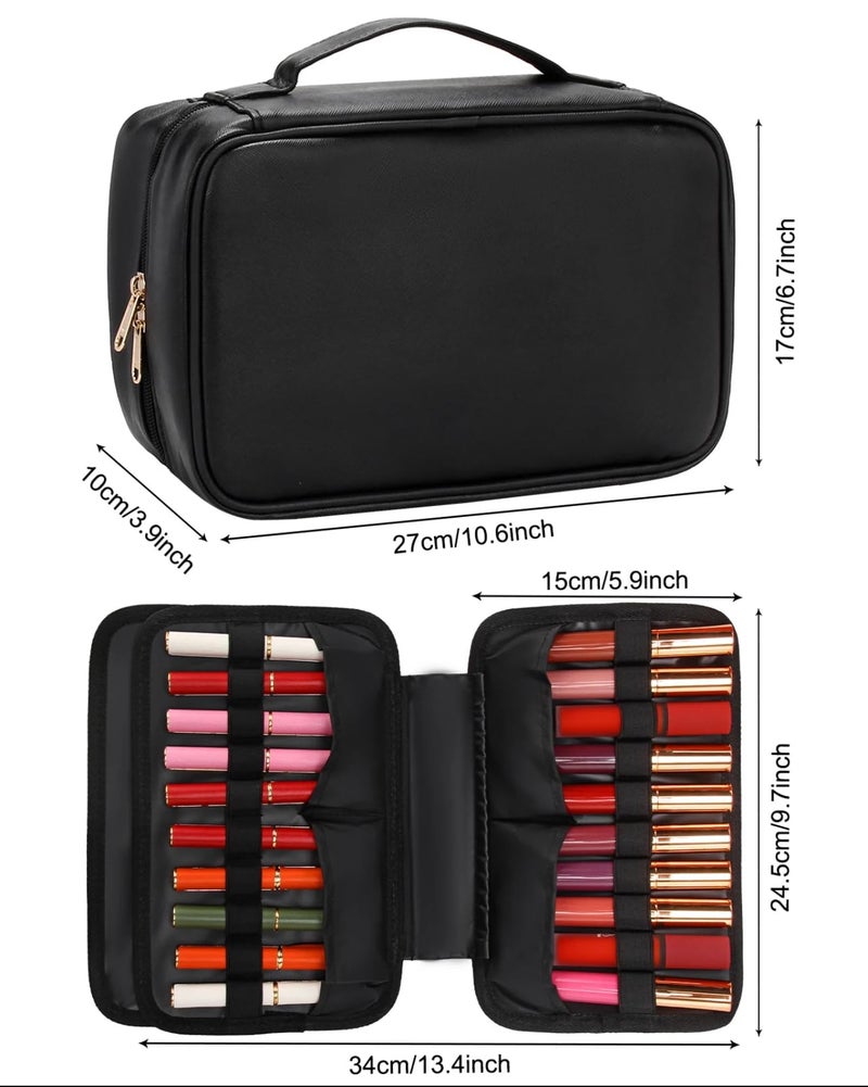 Coslifestore- Lipstick/Cosmetic/Makeup/Case- Compact Spacious kit with Lipstick Slots, Side Pockets and compartments - Image 4