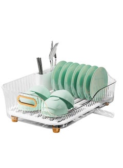 Hanayo Dish Drying Rack For Kitchen, Dish Drainer Rack with Removable Drip Tray Rust-Proof Dish Drainer with Removable Cutlery Holder Dish Racks for Kitchen Counter  - Image 1
