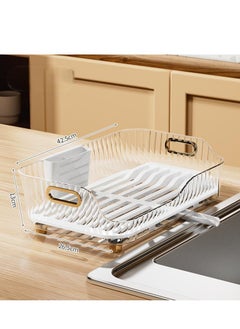 Hanayo Dish Drying Rack For Kitchen, Dish Drainer Rack with Removable Drip Tray Rust-Proof Dish Drainer with Removable Cutlery Holder Dish Racks for Kitchen Counter  - Image 4