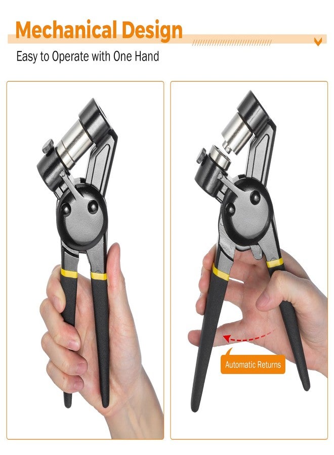 BEAMNOVA Grommet Tool Kit 5.5mm 8mm 10mm Multi-Size Hand Press Eyelet Pliers Kit with 900 Grommet Supplies & Hollow Hole Punch Tool Black Handheld Eyelet Setter for Tarp Leather Canvas - Image 2