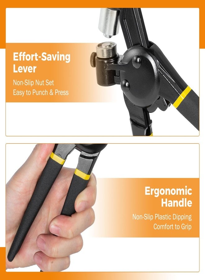 BEAMNOVA Grommet Tool Kit 5.5mm 8mm 10mm Multi-Size Hand Press Eyelet Pliers Kit with 900 Grommet Supplies & Hollow Hole Punch Tool Black Handheld Eyelet Setter for Tarp Leather Canvas - Image 3