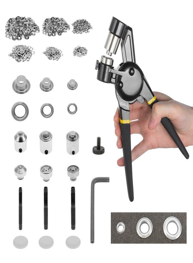 BEAMNOVA Grommet Tool Kit 5.5mm 8mm 10mm Multi-Size Hand Press Eyelet Pliers Kit with 900 Grommet Supplies & Hollow Hole Punch Tool Black Handheld Eyelet Setter for Tarp Leather Canvas - Image 1