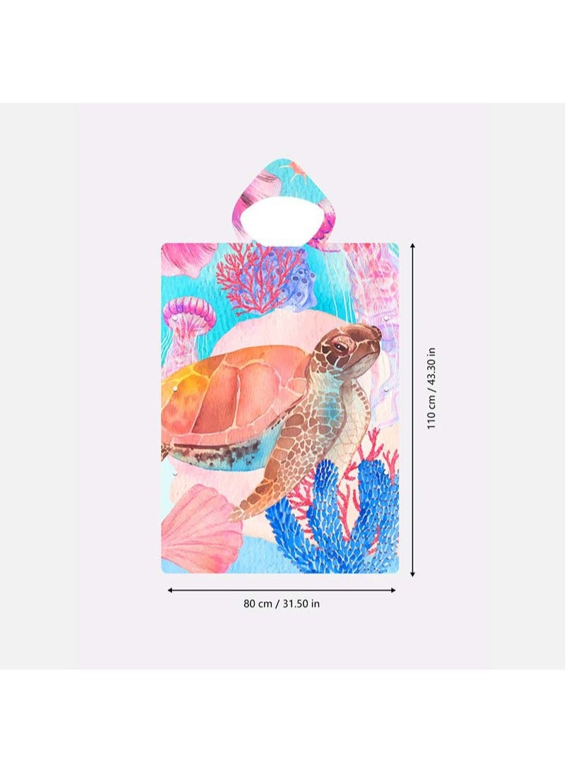 Towel Poncho Adult Hooded Large Bath Swim Surf Beach Absorbent Dry Microfiber Changing Robe for Women 80*110cm - Image 3
