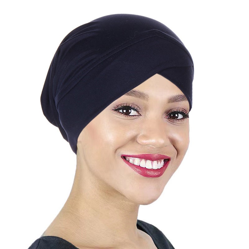 Tie-dye Braided Turban Hat Women Soft Cap Polyester - Image 2