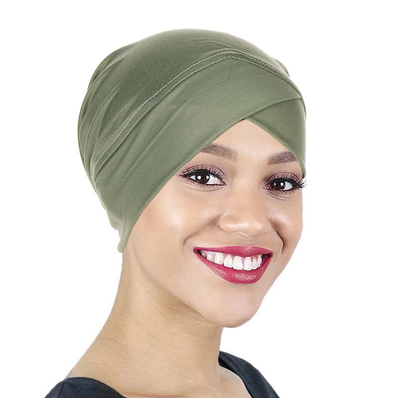 Tie-dye Braided Turban Hat Women Soft Cap Polyester - Image 3