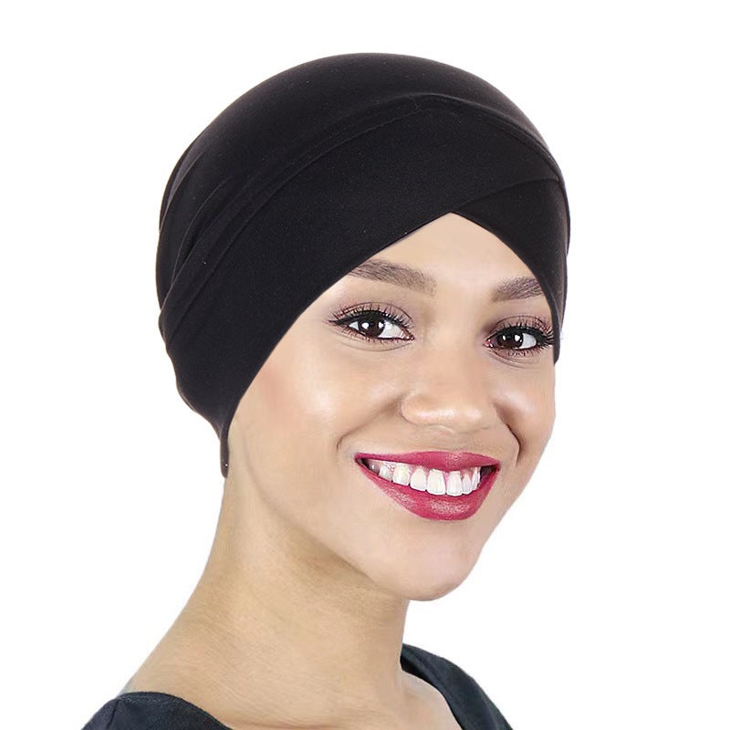 Tie-dye Braided Turban Hat Women Soft Cap Polyester - Image 1