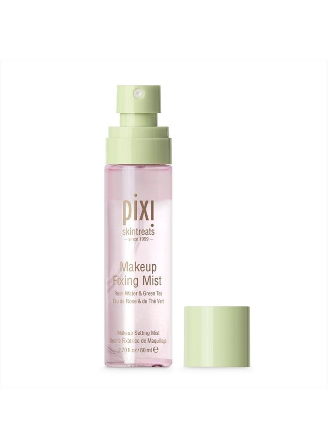 pixi Beauty Makeup Fixing Mist 80ml | All Over Setting Spray For Longer Wearing Makeup | Rose Water and Green Tea Infused | 2.69 Fl Oz - Image 2