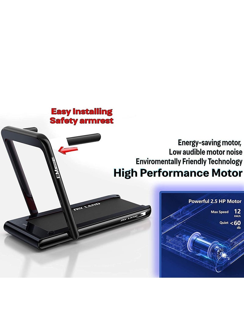 Sky Land - 2-in-1 Walking Pad Treadmill | 2.25 HP Quiet Motor, Bluetooth Speaker, LED Display & Compact Foldable Running machine for Home & Office – EM-1282-H - Image 1