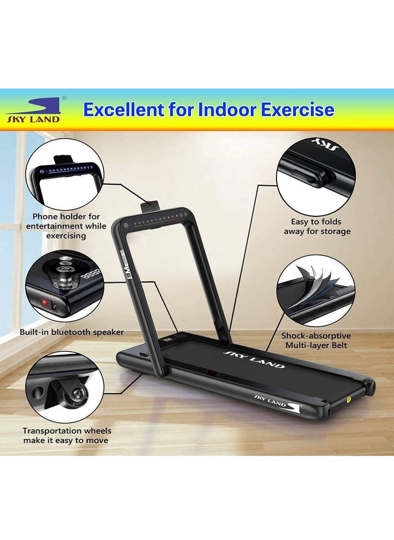 Sky Land - 2-in-1 Walking Pad Treadmill | 2.25 HP Quiet Motor, Bluetooth Speaker, LED Display & Compact Foldable Running machine for Home & Office – EM-1282-H - Image 1