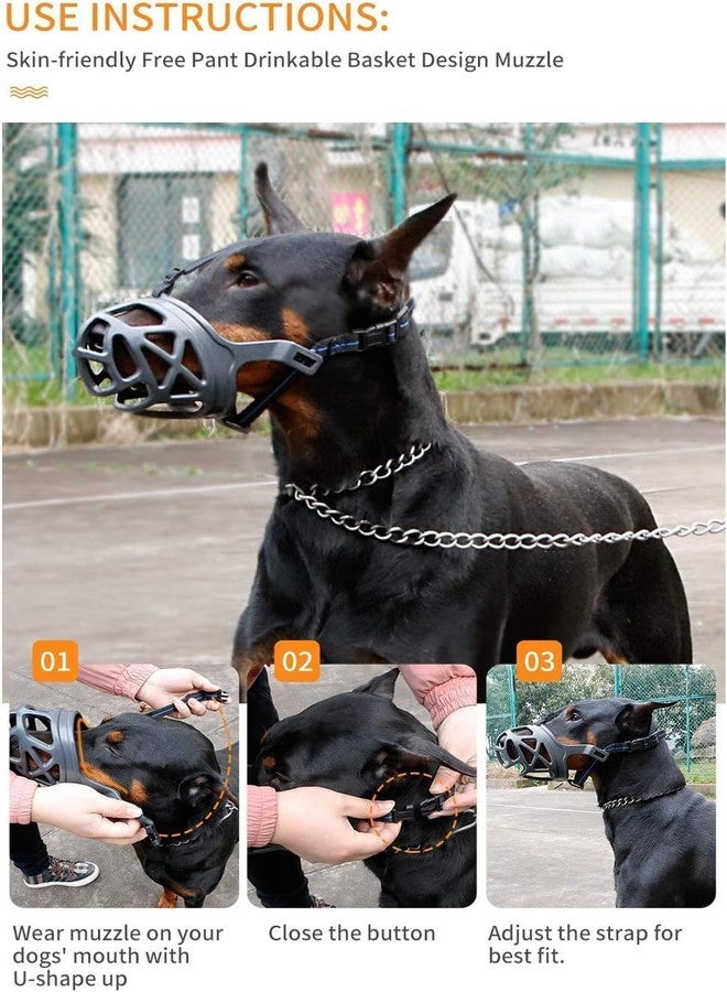 KsPups كمامة KsPups للكلاب، كمامة سلة ناعمة قابلة للتهوية للجراء الصغيرة والمتوسطة والكلاب الكبيرة جدًا، غطاء فم مضاد للعض والنباح والمضغ، يسمح باللهاث والشرب (صغير جدًا) - Image 5