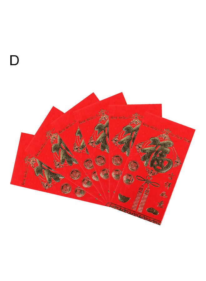 NIBEMINENT 6-Piece Chinese New Year Paper Red Envelopes - Image 1