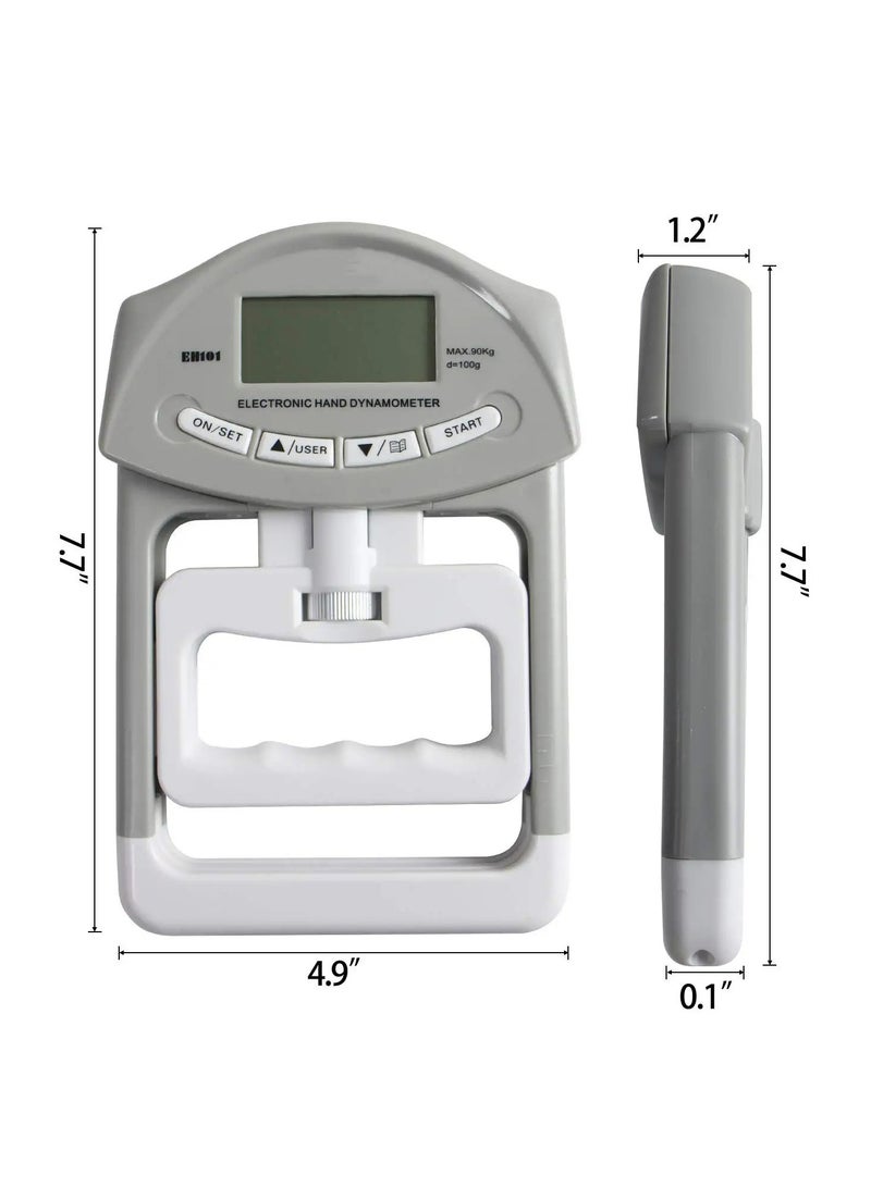 Digital Hand Dynamometer Grip Strength Measurement Electronic Hand Strengtheners 198 Lbs with 19 Sets of Individual Records Gripping Strengthener For Athletes Home Car Clinic - Image 5
