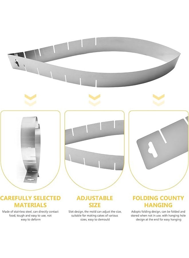 Adjustable Heart Shaped Cake Pan, Stainless Steel Cake Ring Mold, Durable Non-Stick Mousse Mold, Versatile Baking Tool for Cakes, Desserts, Family Birthday & Christmas Parties (6-10 Inch） - Image 2