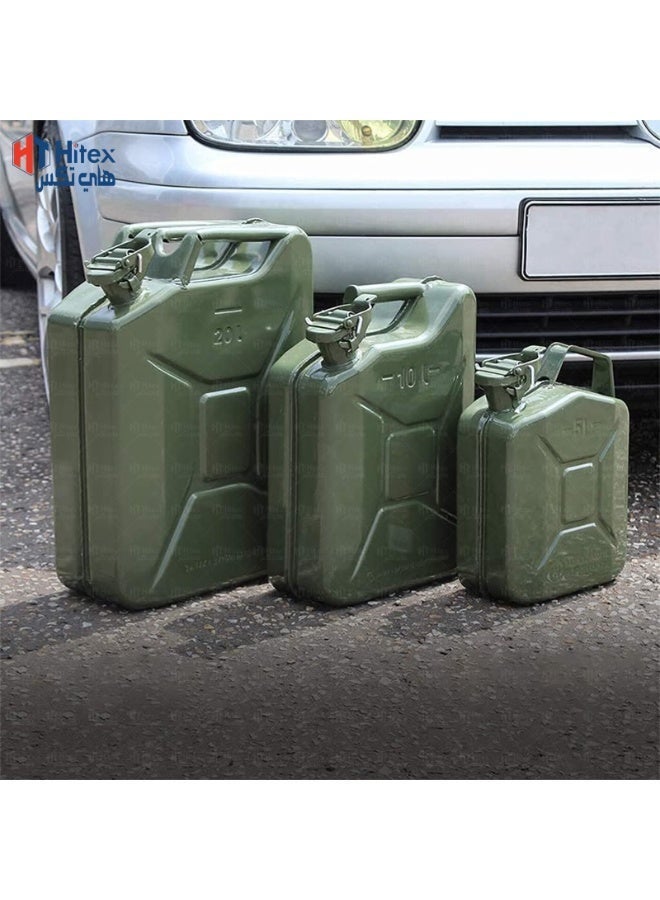 هيتكس علبة معدنية لتخزين الوقود - بنزين أو ديزل أو ماء - فولاذ مع فوهة معدنية مرنة - أخضر - صنع في تايوان (20 لتر) - Image 2