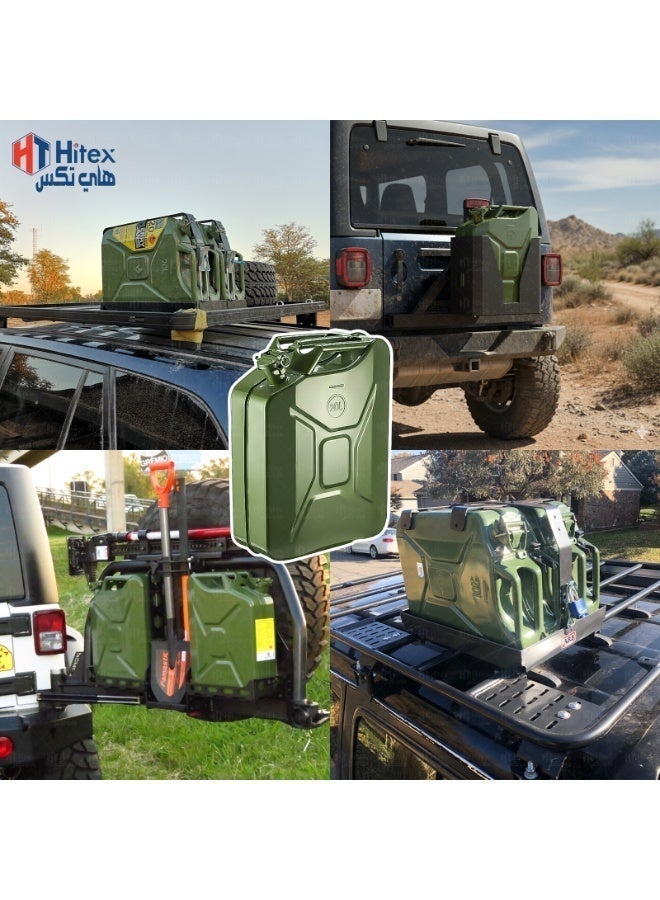 هيتكس علبة معدنية لتخزين الوقود - بنزين أو ديزل أو ماء - فولاذ مع فوهة معدنية مرنة - أخضر - صنع في تايوان (20 لتر) - Image 4