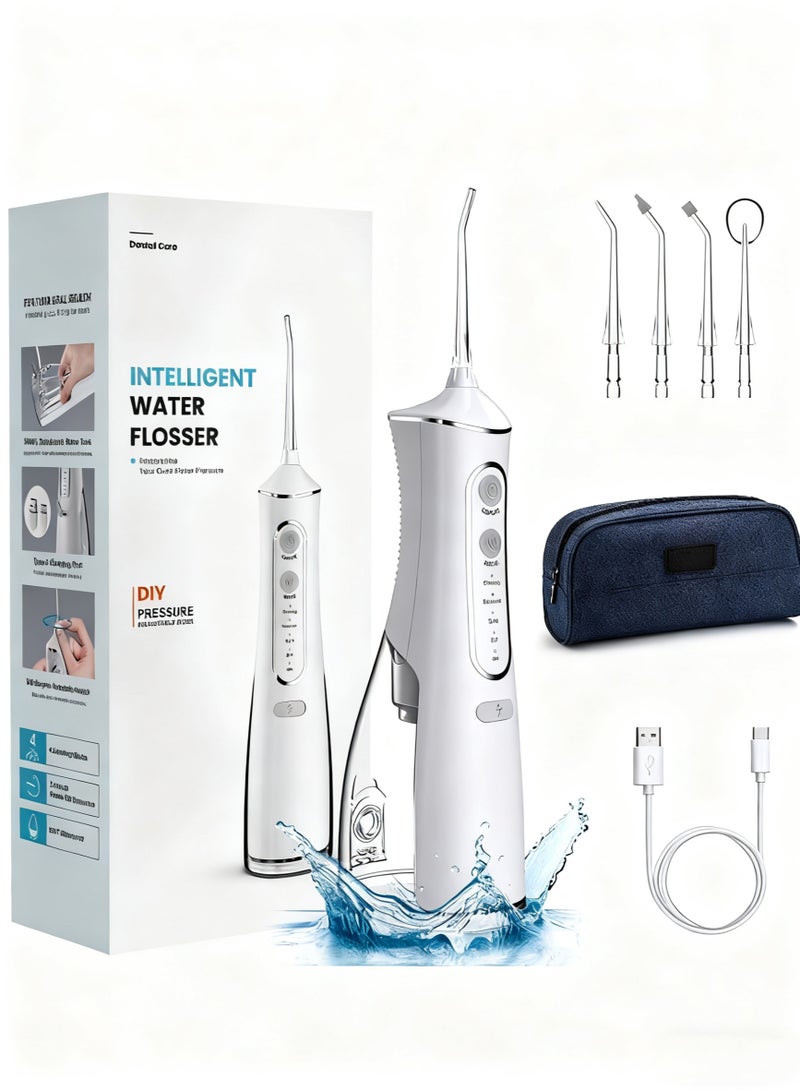 jalan Wireless Water Flosser, 300ml Portable Oral Irrigator with 4 Cleaning Modes and 4 Nozzles, IPX7 Waterproof with Storage Bag - Image 1