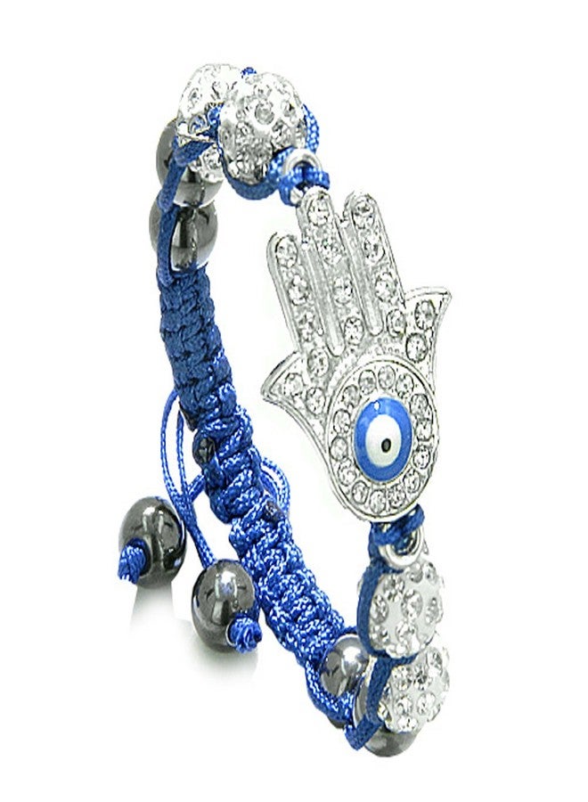 بيست أميوليتس سوار حماية من العين الشريرة من BestAmulets، سوار يد همسة مع خيط أزرق وخرز من حجر الهيماتيت الصناعي - Image 1
