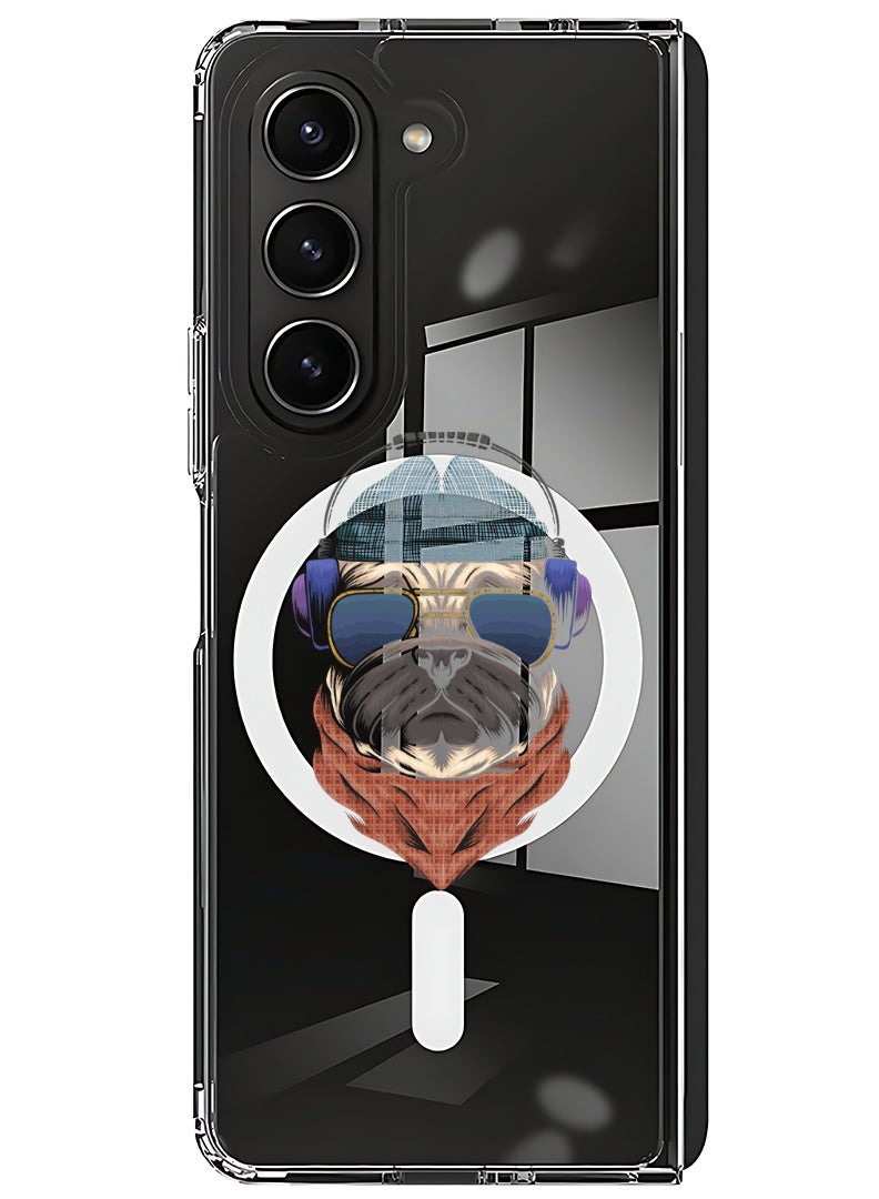 Theodor Magnetic Case for Samsung Galaxy Z Fold 5 Compatible with MagSafe Wireless Charging, Shockproof Phone Bumper Cover swag bull dog - Image 1