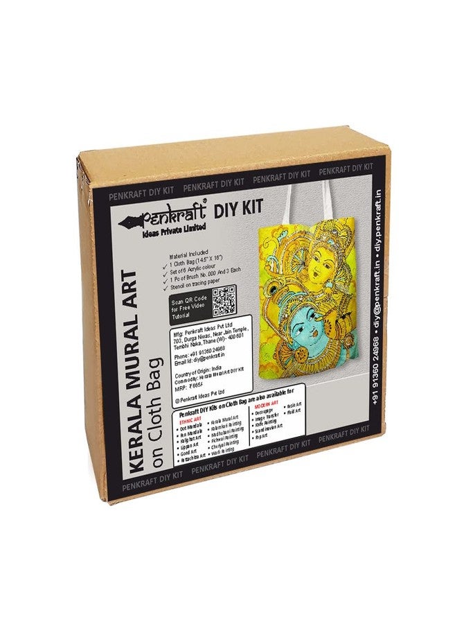 Penkraft Kerala Mural Art on Cloth Bag DIY Kit | Free Video Tutorial - Image 1