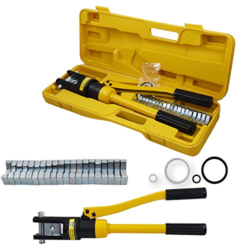 findmall 16 Ton Hydraulic Cable Lug Crimper, 6 AWG to 600 MCM Industrial Hydraulic Crimping Tool, Electrical Terminal Cable Wire Tool with 11 Dies (16, 25, 35, 50, 70, 95, 120, 150, 185, 240, 300) - Image 2