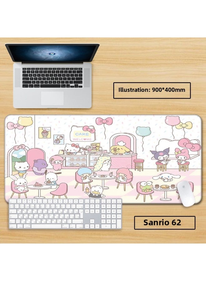 Unlocked Sanrio Mouse Pad Extra Large Girl Cute Cartoon Notebook Office Computer Keyboard Learning-Color:70x35cm Thickness 3mm-Pattern:Sanrio 62  - Image 1