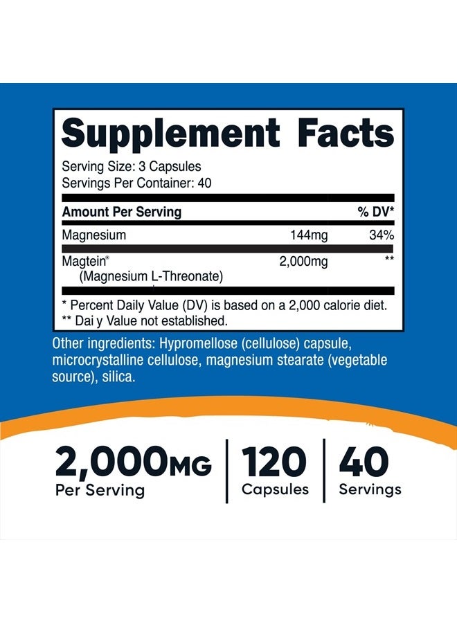 Nutricost ماجتين المغنيسيوم إل-ثريونات، 2000 ملجم، 120 كبسولة - Image 2