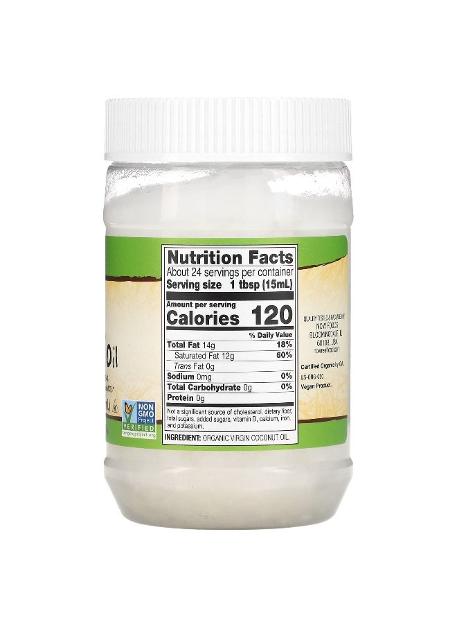 Now Foods NOW Foods, Real Food, Organic Virgin Coconut Oil, 12 fl oz (355 ml)  - Image 2