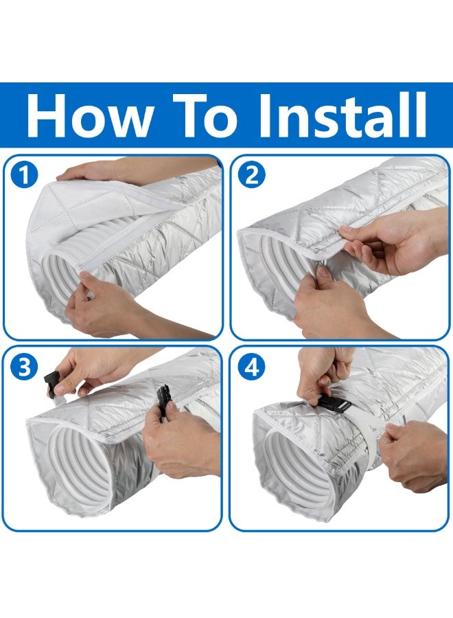 Portable Air Conditioner Hose Insulation Cover, Oxford Cloth, Washable, for 5.9in Pipes, 58.7in Length - Image 4