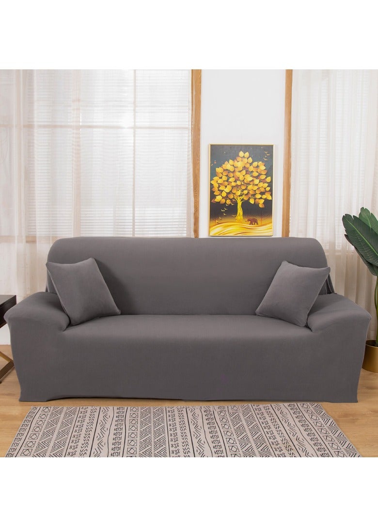 DUNISO Sofa cover, elastic sofa protective cover, anti slip furniture cover, anti fouling and wear resistant, suitable for all seasons, suitable for two seater sofas, 145 to 185cm，grey - Image 1