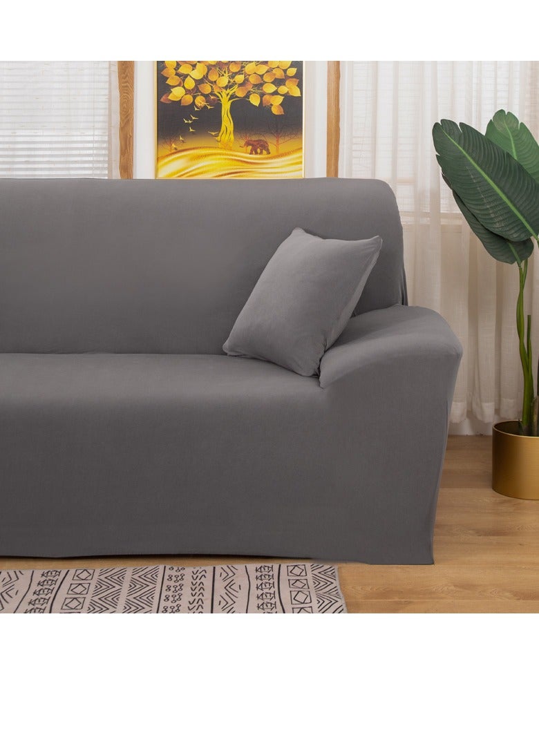 DUNISO Sofa cover, elastic sofa protective cover, anti slip furniture cover, anti fouling and wear resistant, suitable for all seasons, suitable for two seater sofas, 145 to 185cm，grey - Image 2