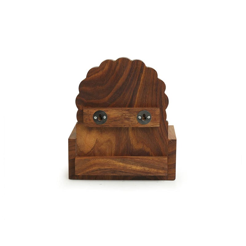 ExclusiveLane ExclusiveLane Dancing Peacock Hand Carved Toilet Roll Holder Tissue Holder Wall Mounted in Sheesham Wood Tissue Roll Stand for Bathroom Toilet Tissue Stand Tissue Holders Toilet Paper Roll Holder  - Image 5