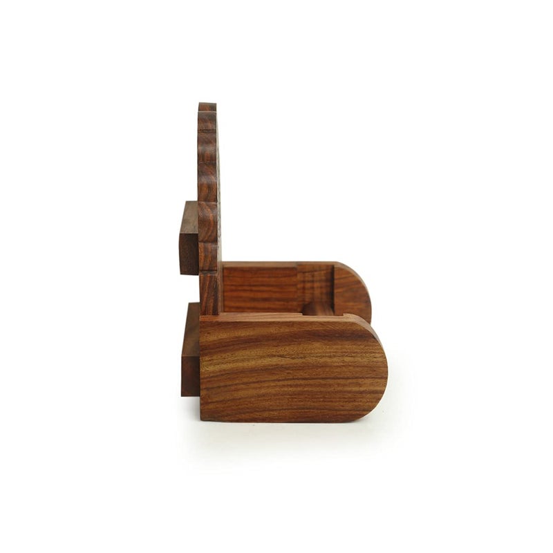 ExclusiveLane ExclusiveLane Dancing Peacock Hand Carved Toilet Roll Holder Tissue Holder Wall Mounted in Sheesham Wood Tissue Roll Stand for Bathroom Toilet Tissue Stand Tissue Holders Toilet Paper Roll Holder  - Image 4