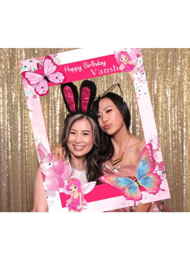 Theme My Party - Theme My Party Butterfly & Fairy Birthday Photobooth For Girls Birthday Decoration - 21 Inch x 16 Inch - Image 1