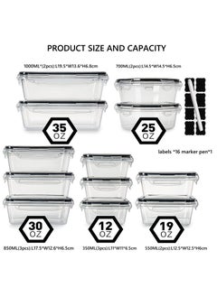 Generic 12 PCS Food Storage Containers with Locking Lids Airtight Kitchen Organizer Fridge Organizers and Storage Food Container Storage Box with Lid Ideal for Meal Prep and Food Freshness  - Image 2