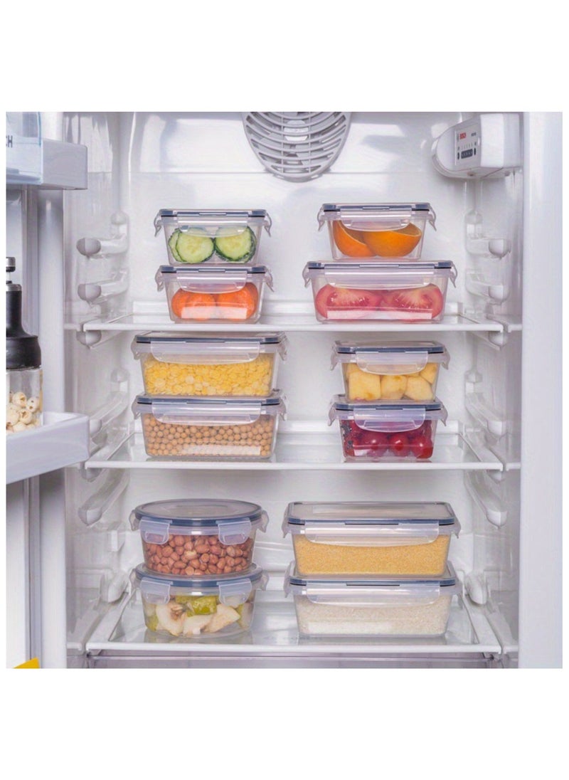 Generic - 12 PCS Food Storage Containers with Locking Lids Airtight Kitchen Organizer Fridge Organizers and Storage Food Container Storage Box with Lid Ideal for Meal Prep and Food Freshness - Image 1