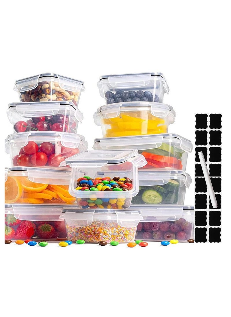 Generic - 12 PCS Food Storage Containers with Locking Lids Airtight Kitchen Organizer Fridge Organizers and Storage Food Container Storage Box with Lid Ideal for Meal Prep and Food Freshness - Image 1
