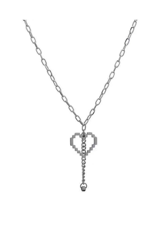 Goolsky قلادة قلب موزاييك كورية - سلسلة من الفولاذ المقاوم للصدأ للجنسين، مجوهرات من الفولاذ التيتانيوم المقاومة للتلاشي - Image 4