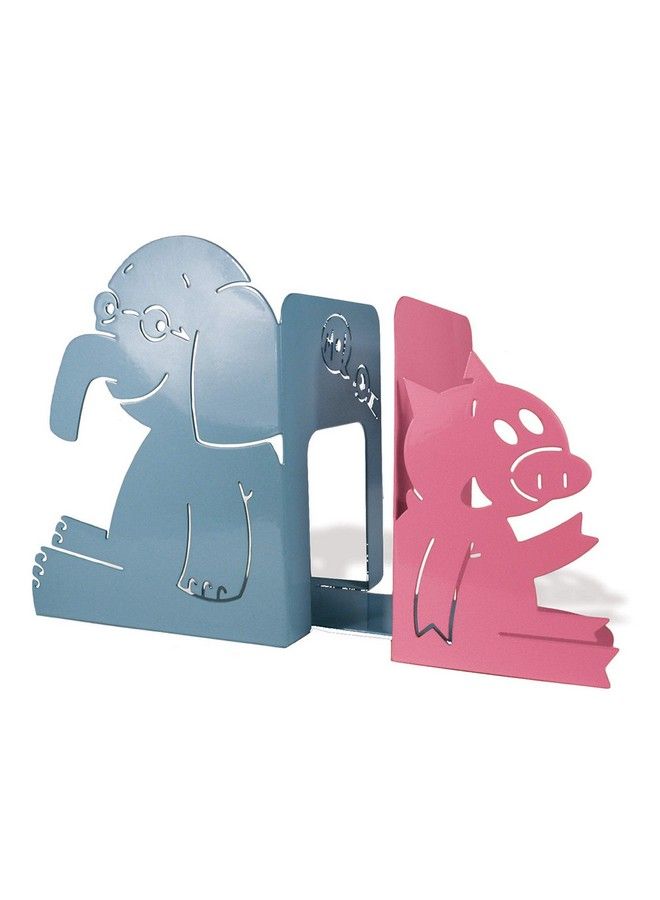 YOTTOY مجموعة مو ويلمز؛ مجموعة من حوامل الكتب المعدنية المتينة على شكل فيل وخنزير 9 بوصة ارتفاع × 4 بوصة عرض × 7 بوصة عمق - Image 2