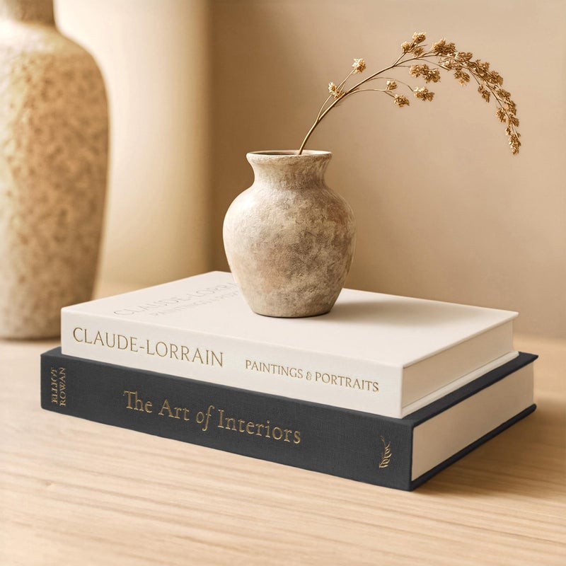 Vine Creations Decorative Books - Set of 2 Linen Hardcover Boxes with Storage - Aesthetic Fake Books for Decoration for Home, Shelf, Bookshelf Decor, Coffee Table Decor, as Storage or Keepsake Box - Image 1