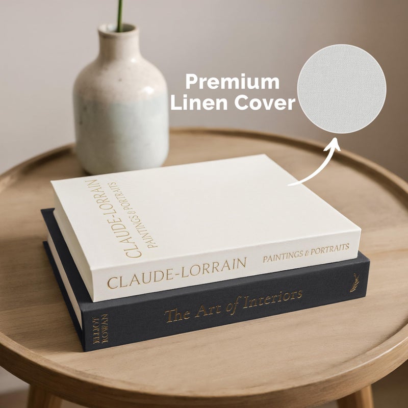 Vine Creations Decorative Books - Set of 2 Linen Hardcover Boxes with Storage - Aesthetic Fake Books for Decoration for Home, Shelf, Bookshelf Decor, Coffee Table Decor, as Storage or Keepsake Box - Image 3