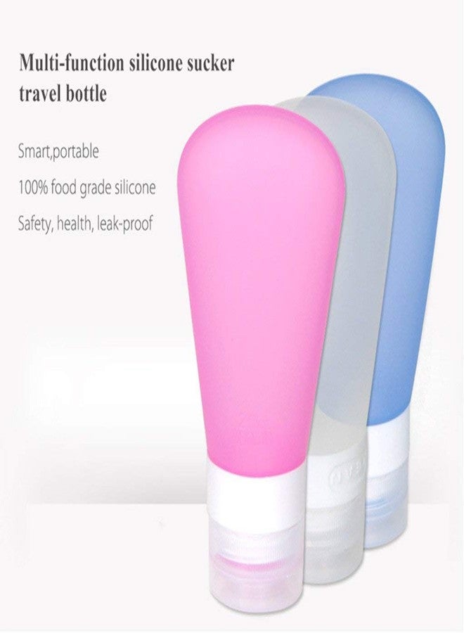 MEETDIP Travel Refillable Bottle Container, Easy to Carry Shampoo, Conditioner, Body Wash, Cosmetic Toiletries, BPA Free Leak Proof, Travel & Pocket Friendly (90ml x Pack of 3 Multicolour & Silicone) - Image 4