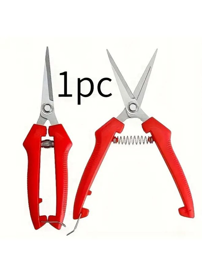 Red Ergonomic Gardening Shears Easy Pruning Classic Style for Home Garden - Image 1